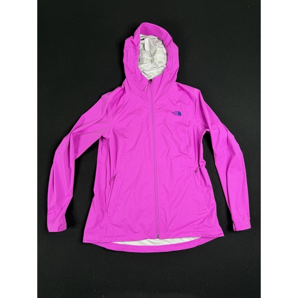 The North Face DryVent Longline Rain Jacket Pink Hooded Women's L Pit Zips
